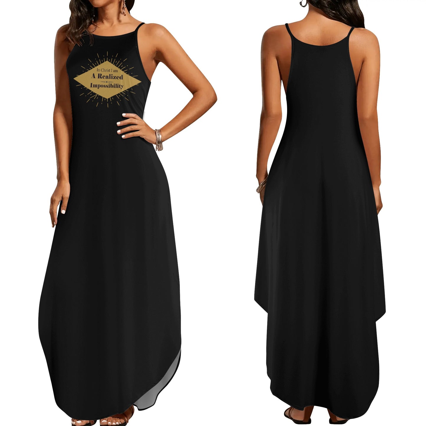 In Christ I Am A Realized Impossibility Womens Christian Elegant Sleeveless Summer Maxi Dress popcustoms