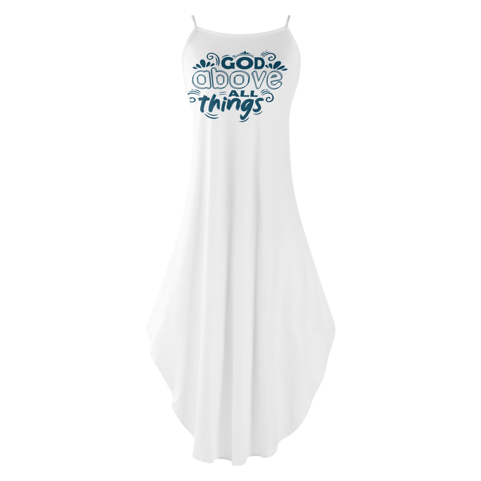 God Above All Things Womens Christian Elegant Sleeveless Summer Maxi Dress popcustoms