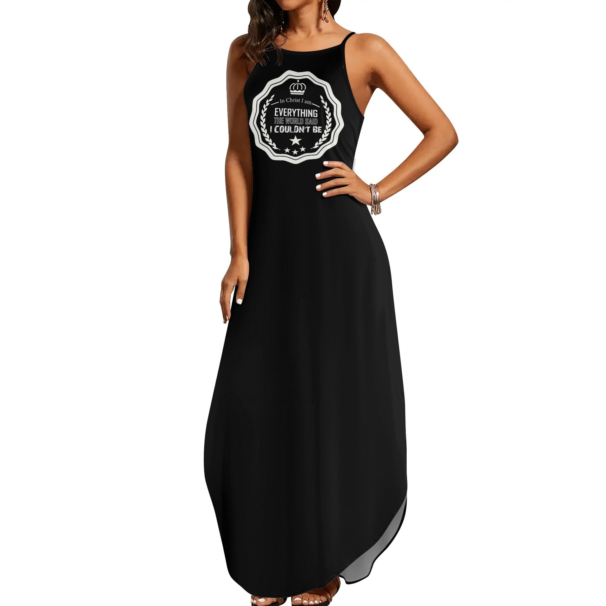 In Christ I Am Everything The World Said I Couldnt Be Womens Christian Elegant Sleeveless Summer Maxi Dress popcustoms