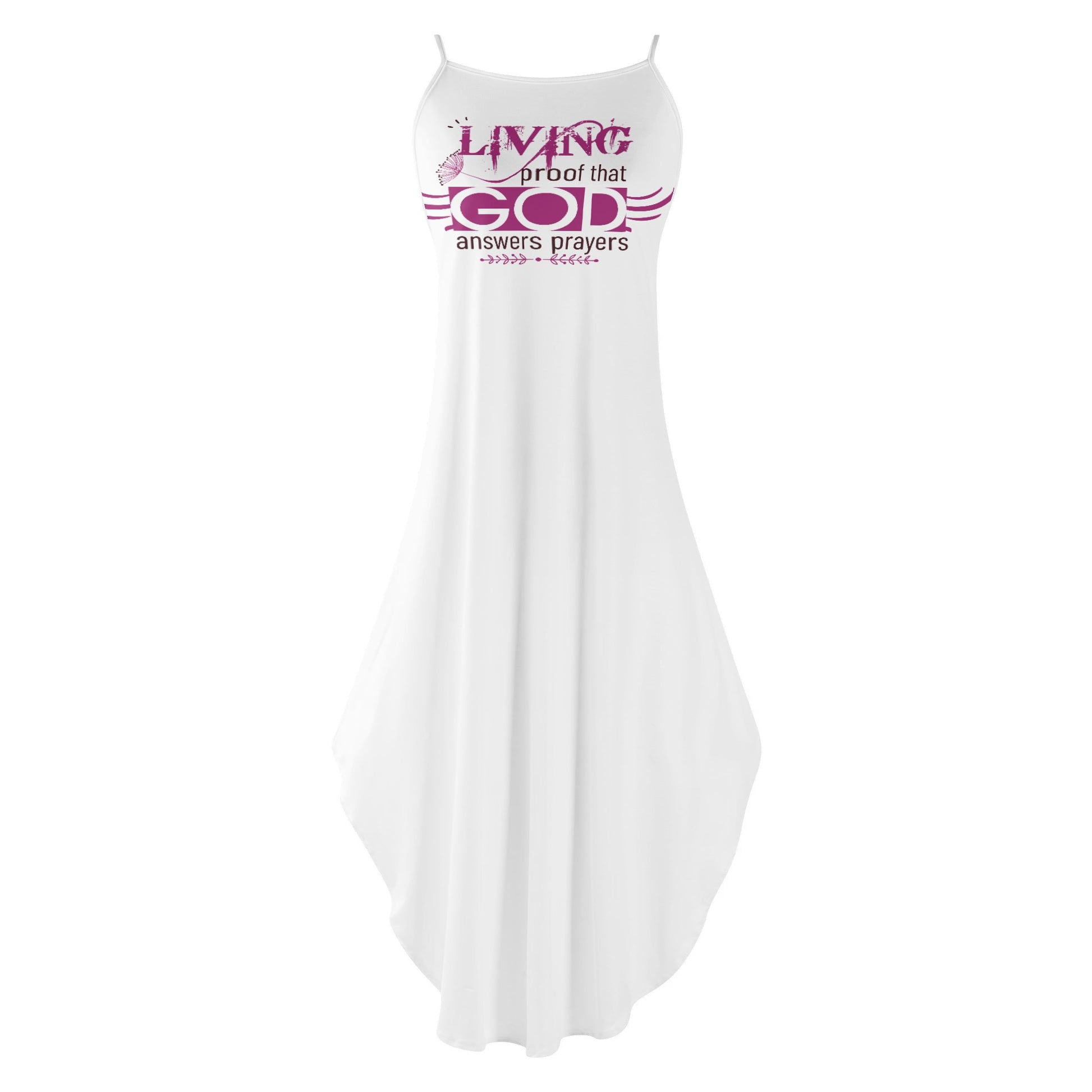 Living Proof That God Answers Prayers Womens Christian Elegant Sleeveless Summer Maxi Dress popcustoms