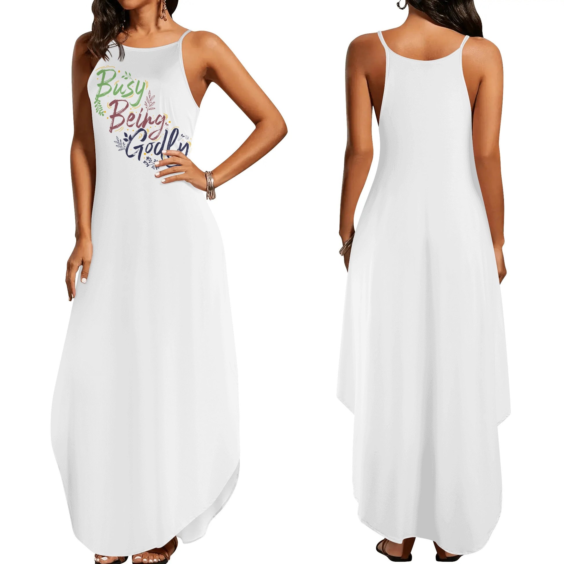 Busy Being Godly Womens Christian Elegant Sleeveless Summer Maxi Dress popcustoms