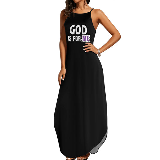 God Is For Me Womens Christian Elegant Sleeveless Summer Maxi Dress popcustoms