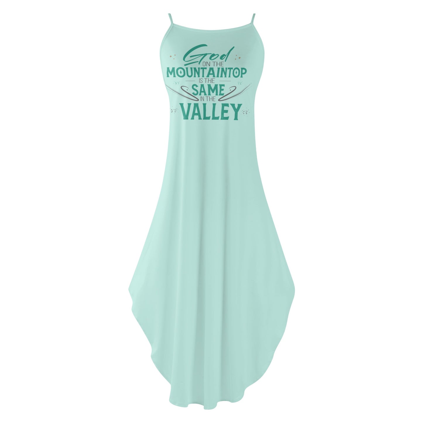 God On The Mountaintop Is The Same In The Valley Womens Christian Elegant Sleeveless Summer Maxi Dress popcustoms