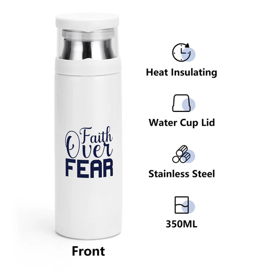 Faith Over Fear Christian Vacuum Bottle with Cup popcustoms