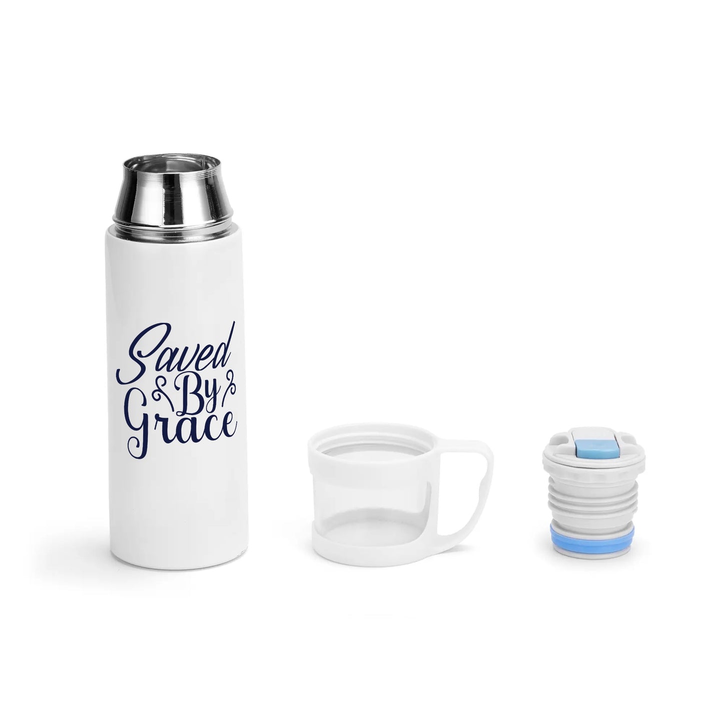 Saved By Grace Christian Vacuum Bottle with Cup popcustoms
