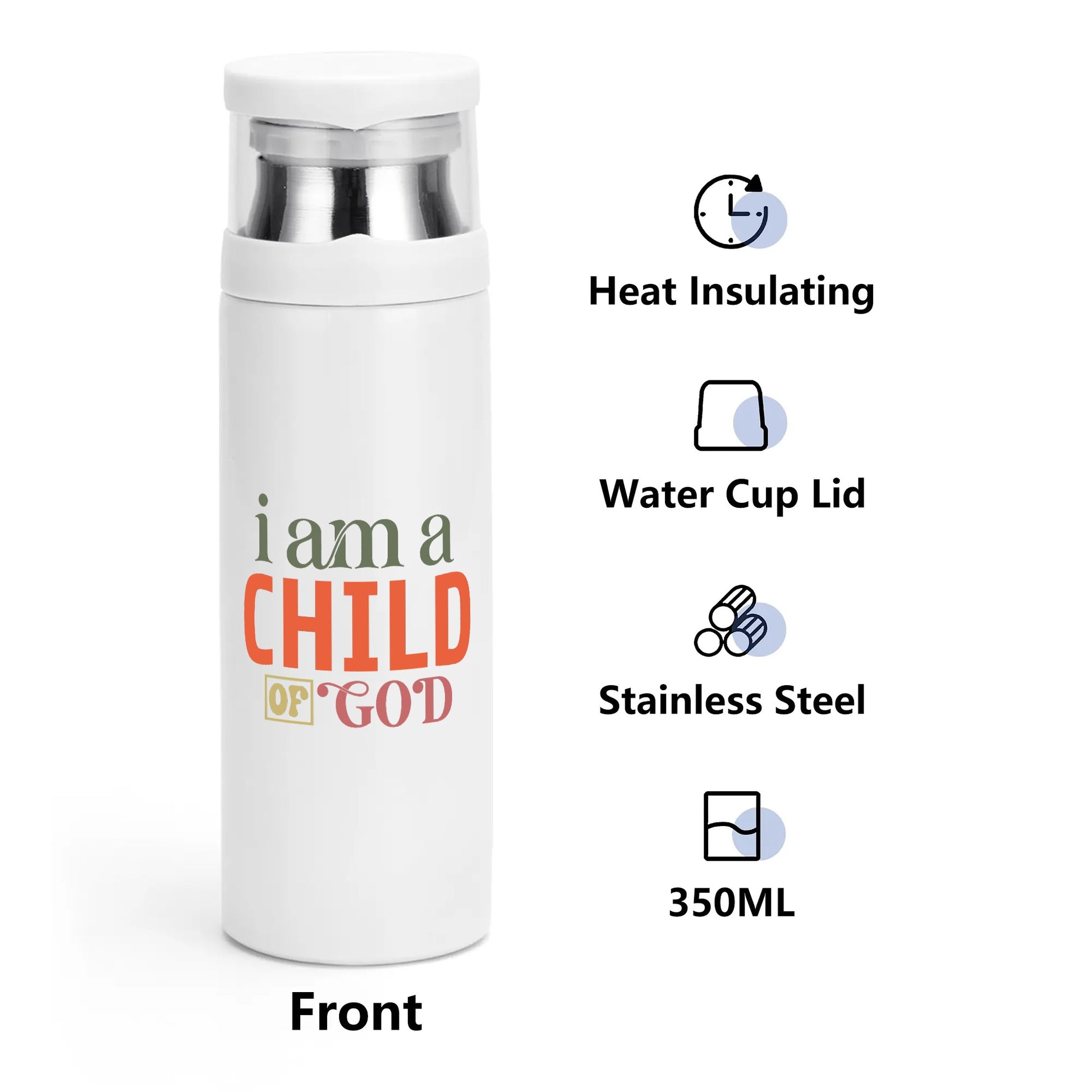 I Am A Child Of God Christian Vacuum Bottle with Cup popcustoms