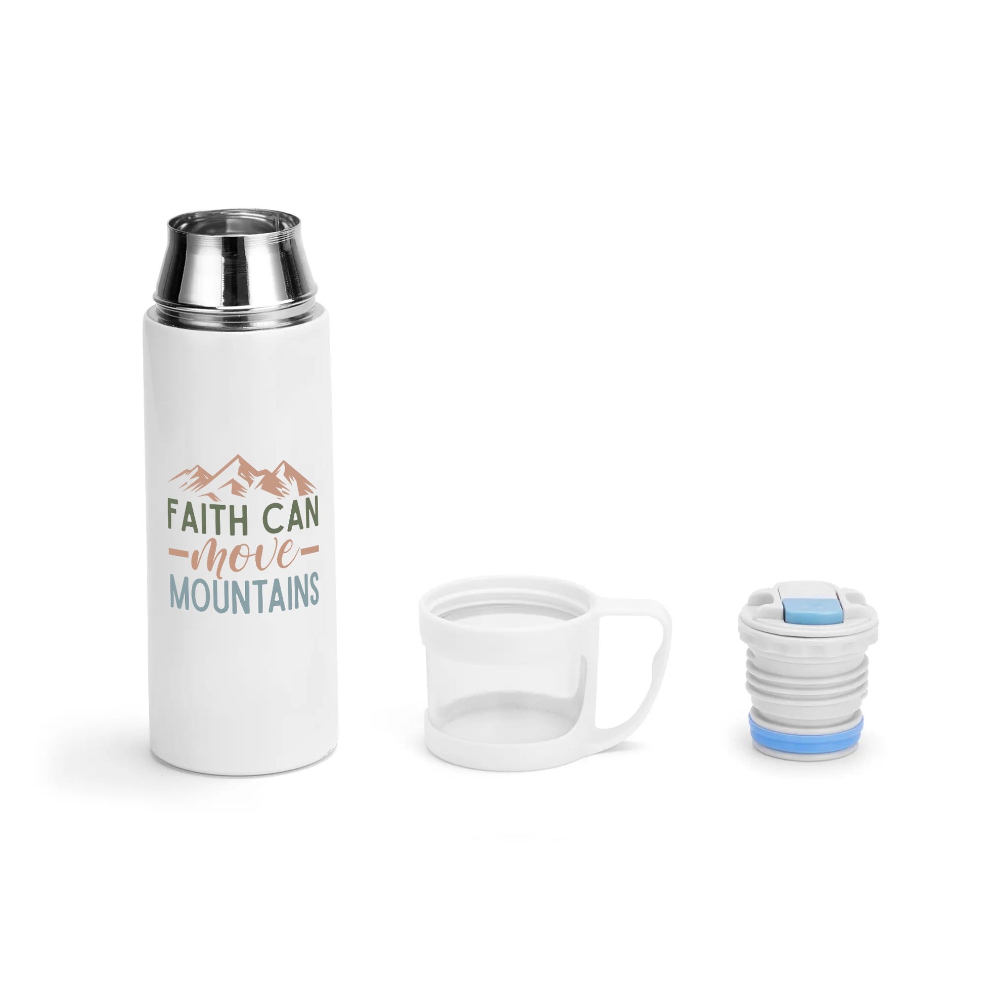 Faith Can Move Mountains Christian Vacuum Bottle with Cup popcustoms