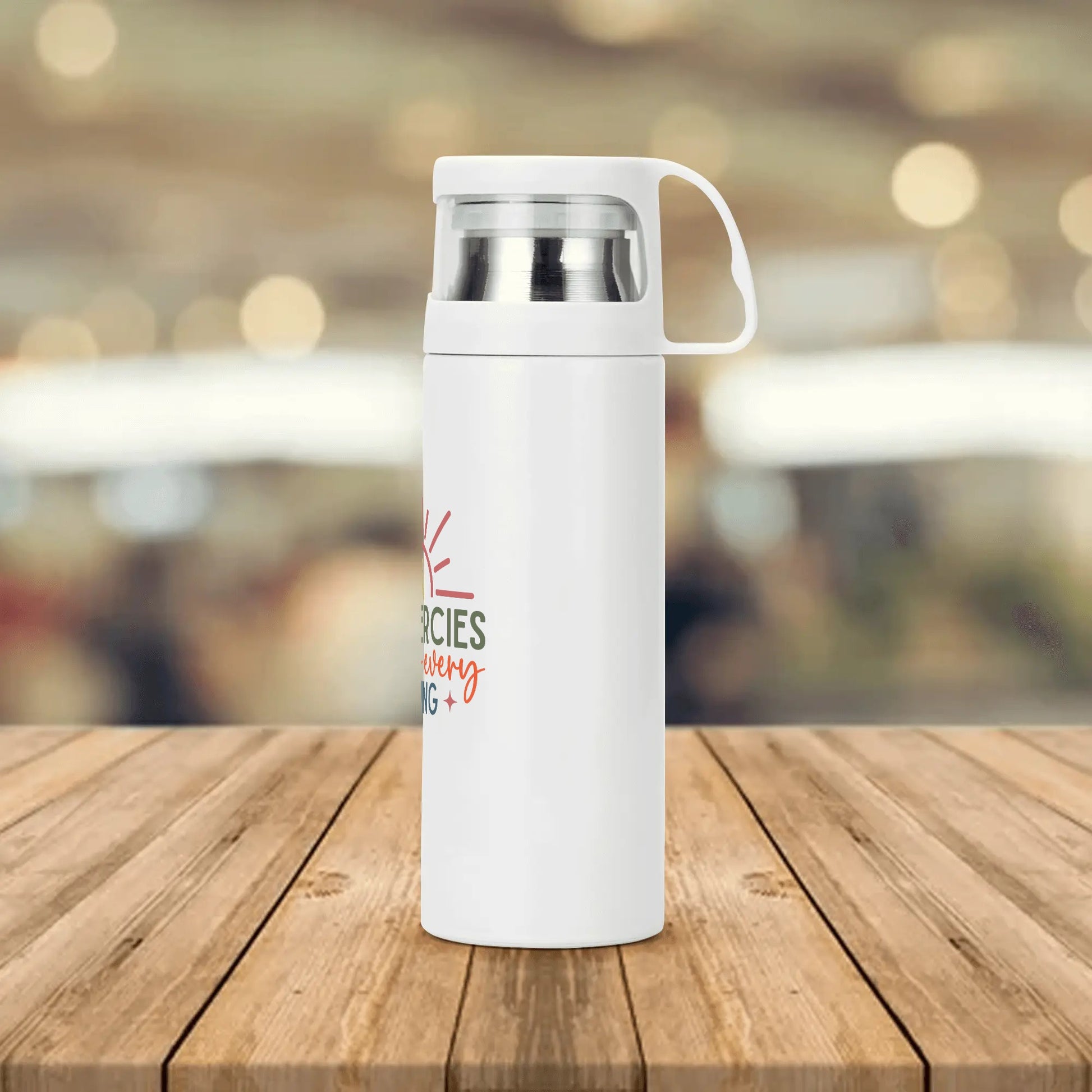 His Mercies Are New Every Morning Christian Vacuum Bottle with Cup popcustoms