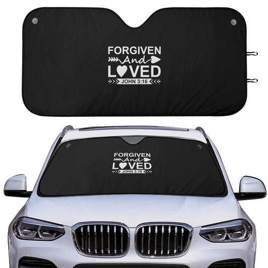 Forgiven & Loved Car Sunshade Christian Car Accessories popcustoms
