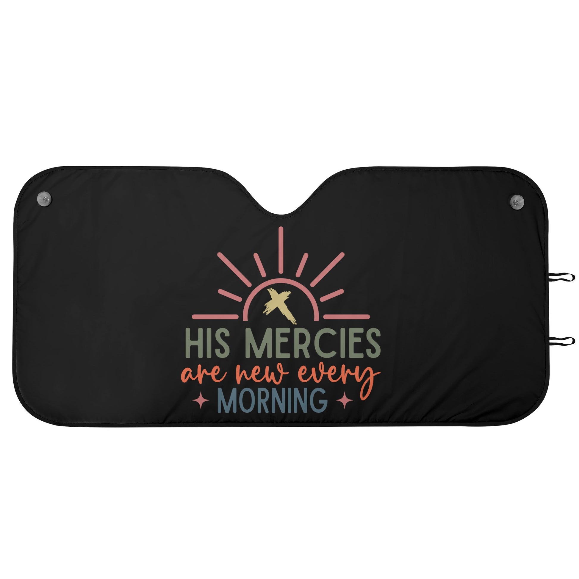 His Mercies Are New Every Morning Car Sunshade Christian Car Accessories popcustoms