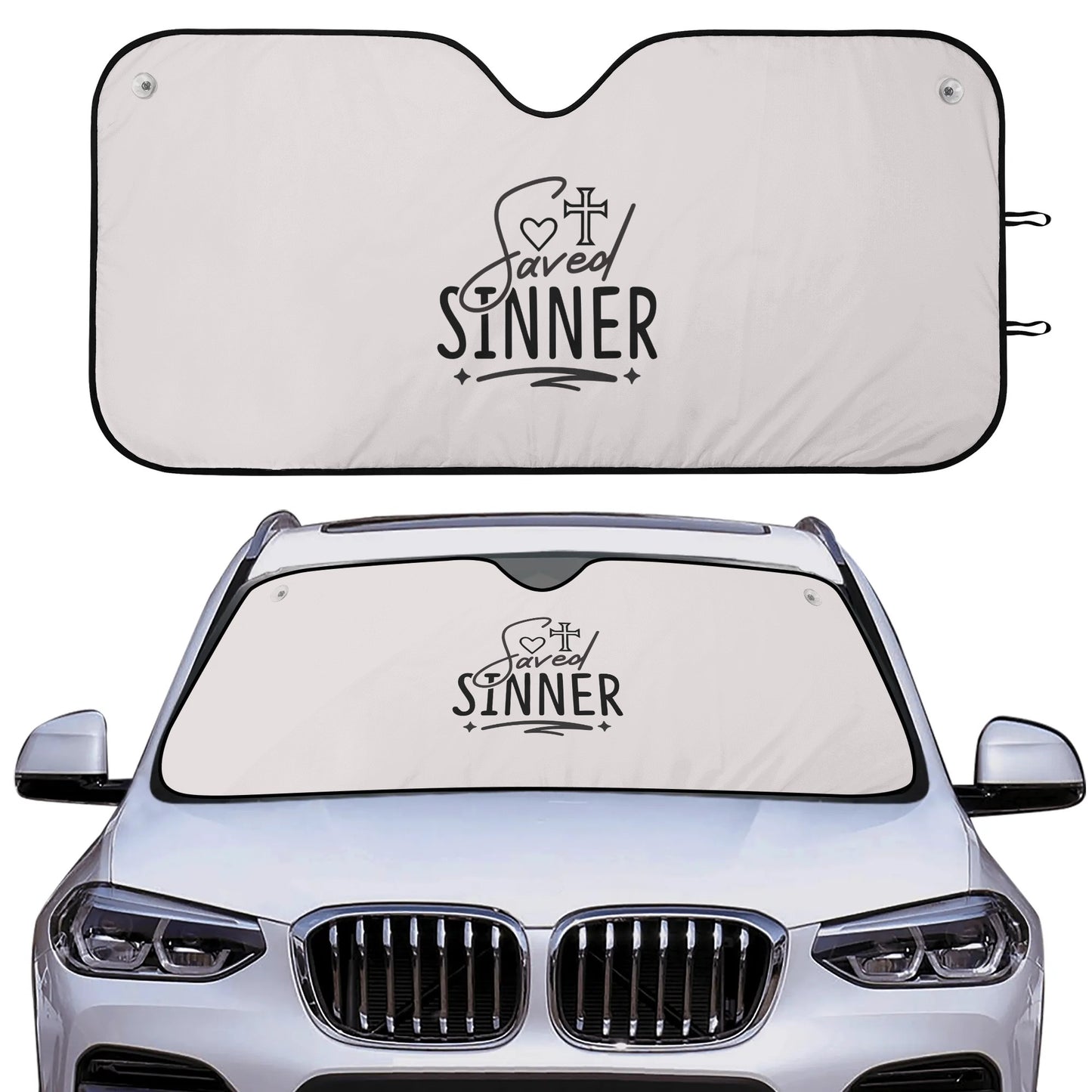 Saved Sinner Car Sunshade Christian Car Accessories popcustoms