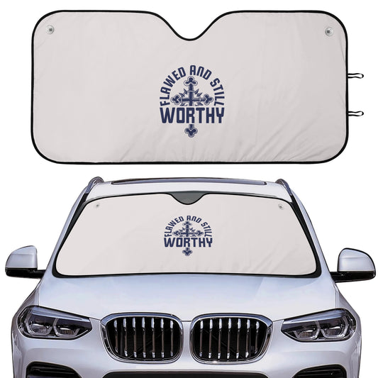 Flawed And Still Worthy Car Sunshade Christian Car Accessories popcustoms