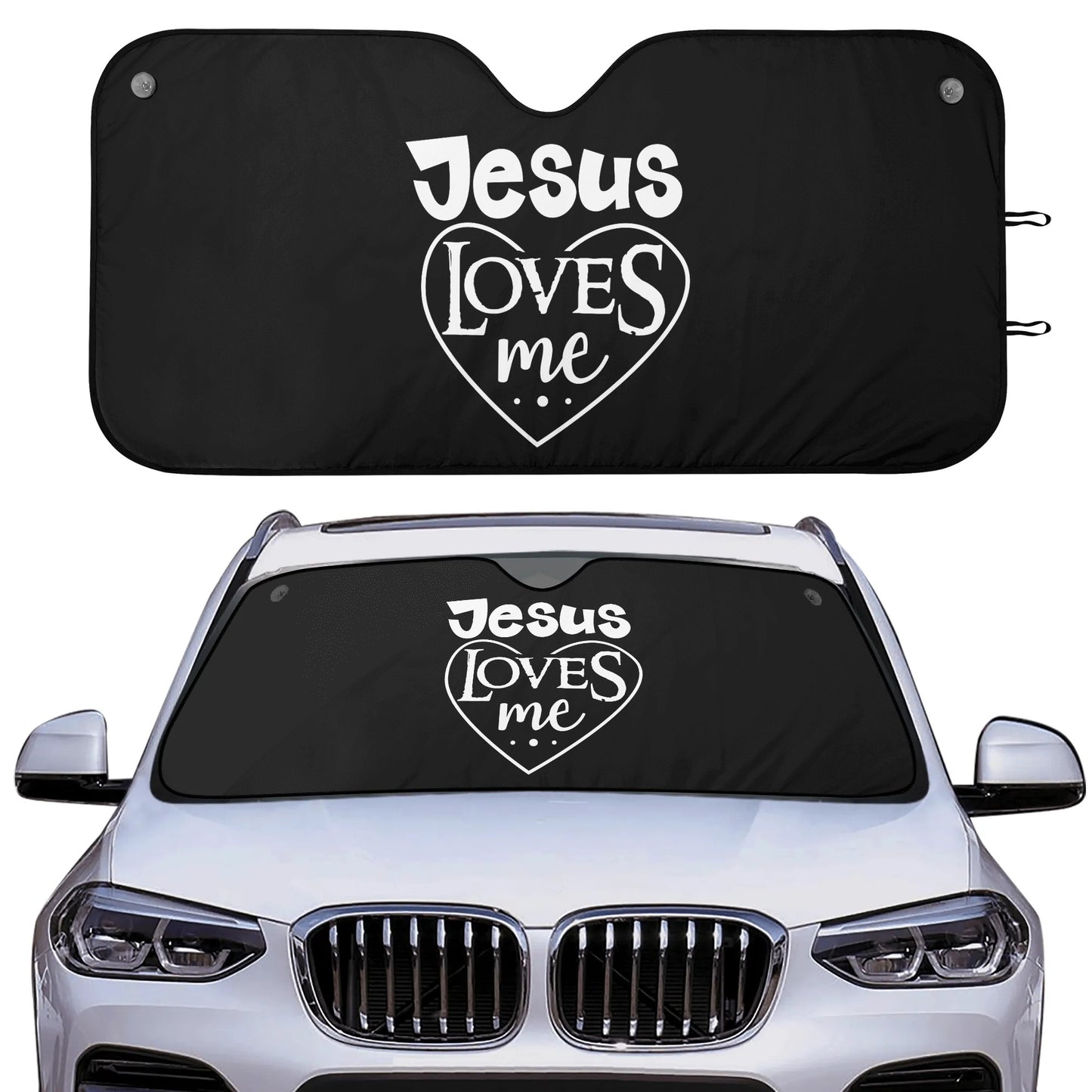 Jesus Loves Me Car Sunshade Christian Car Accessories popcustoms