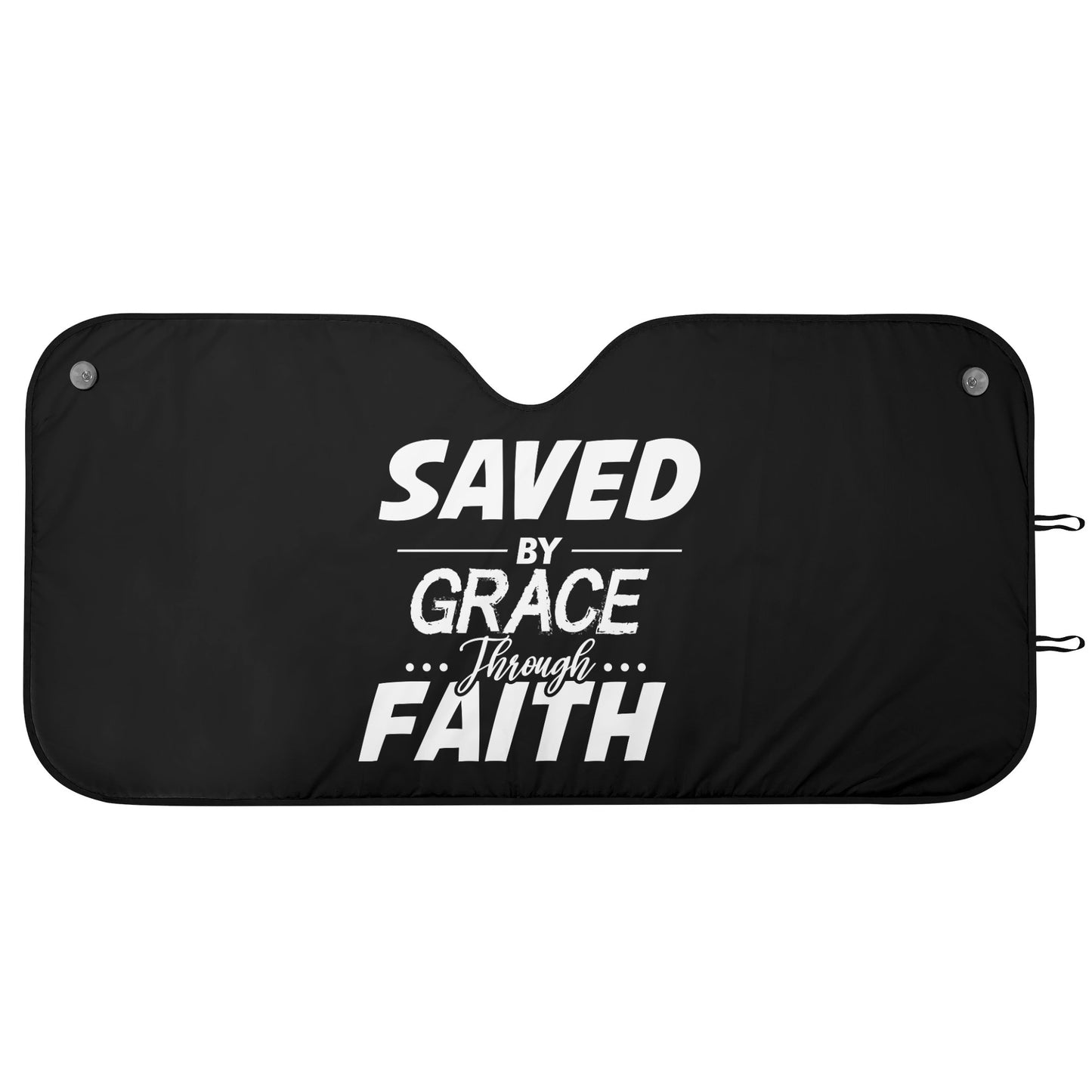 Saved By Grace Through Faith Car Sunshade Christian Car Accessories popcustoms