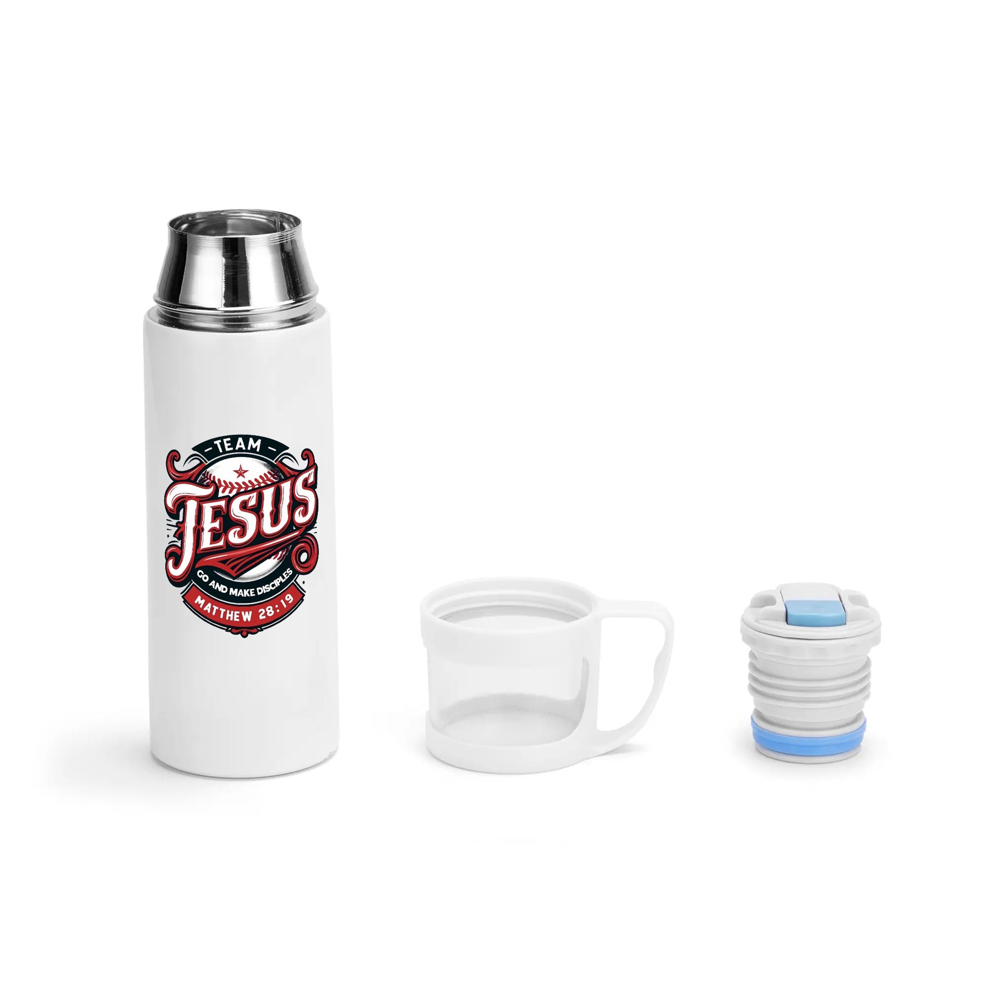 Team Jesus go and make disciples Christian Vacuum water Bottle with Cup popcustoms