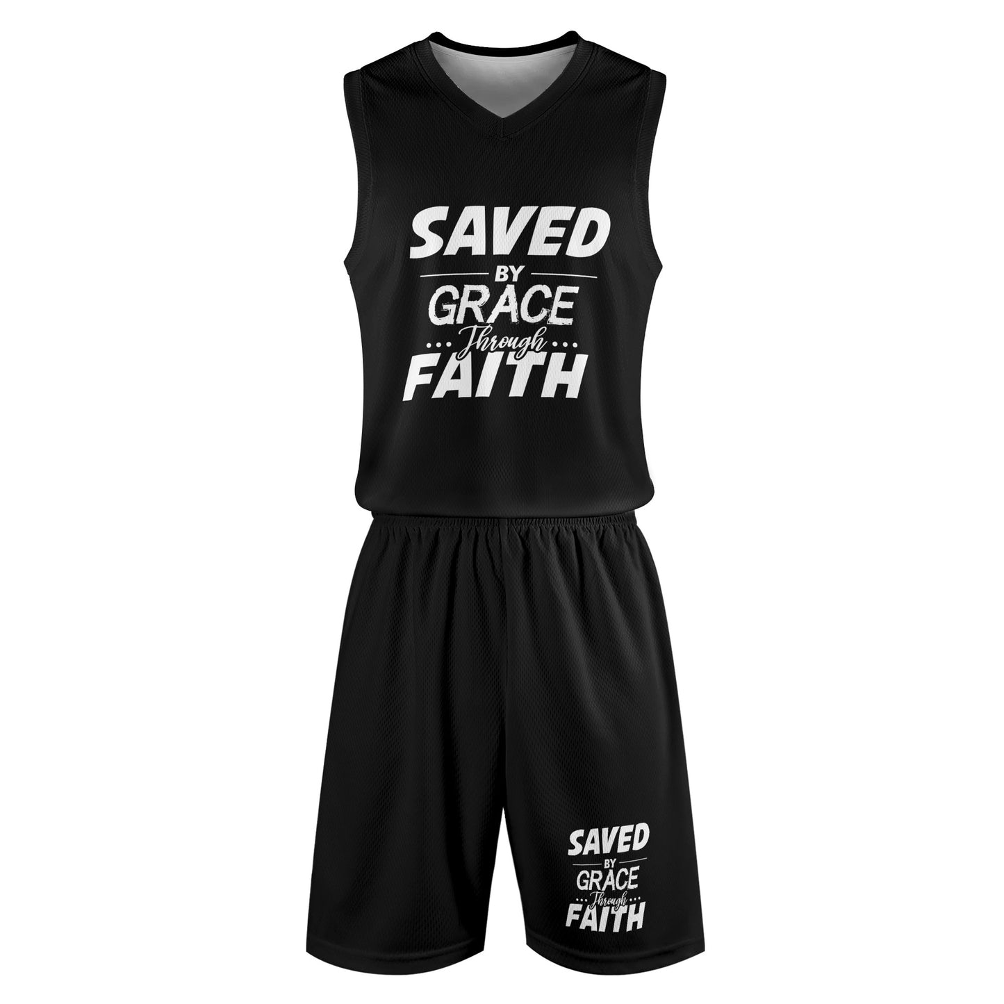 Saved By Grace Through Faith Mens Summer Christian Casual Outfit popcustoms