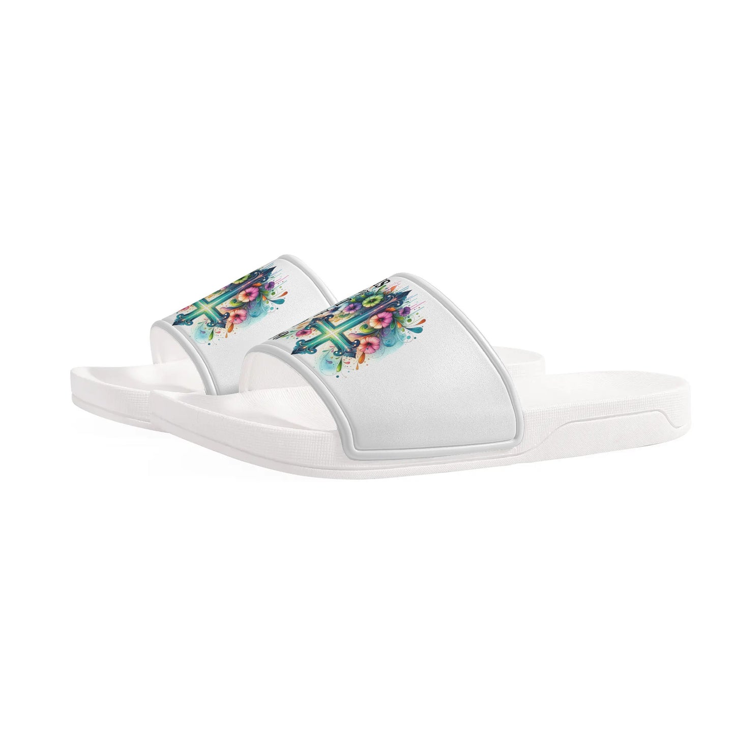 Blessed By God Loved By Jesus Led By The Spirit Kids Christian Slide Sandals popcustoms