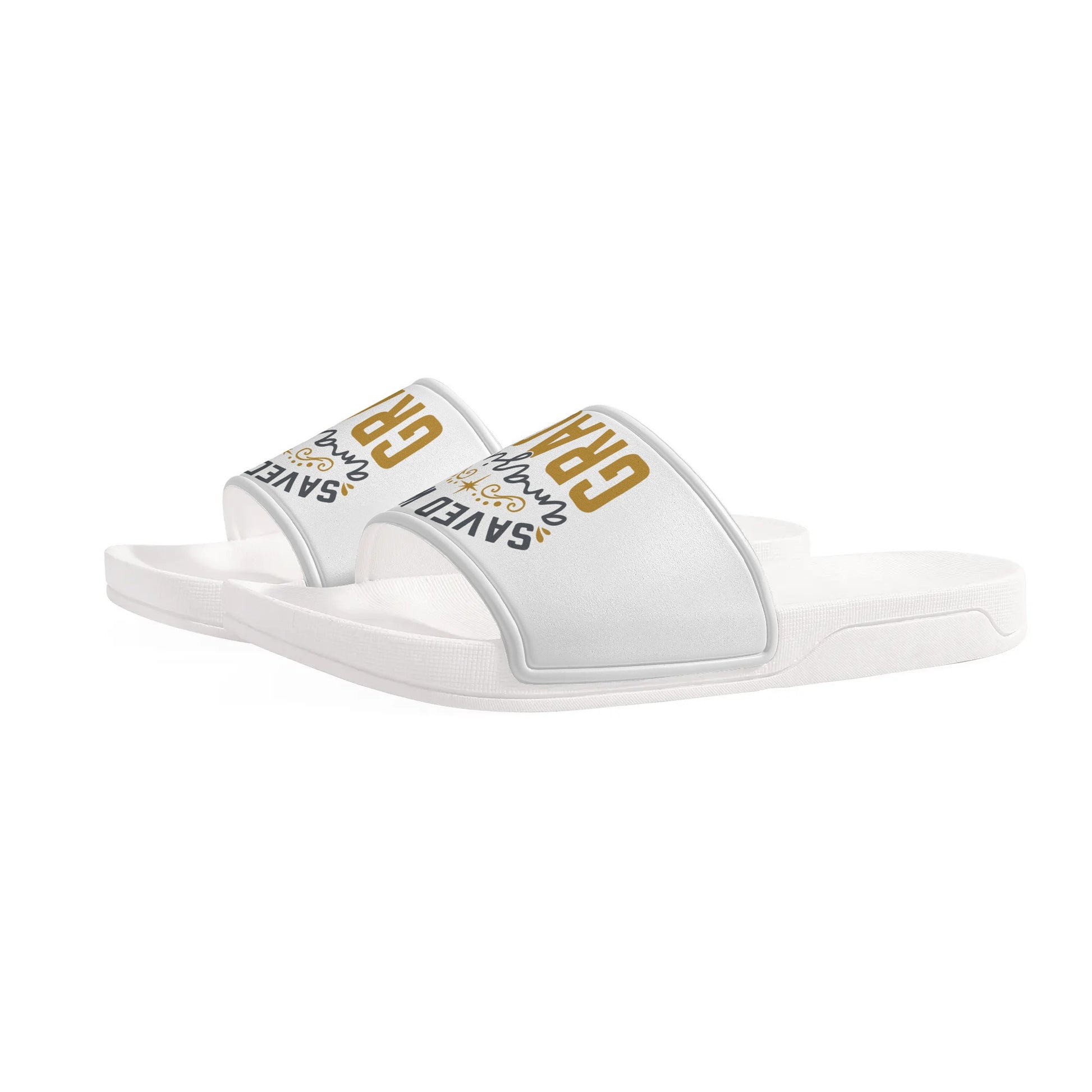 Saved With Amazing Grace Kids Christian Slide Sandals popcustoms