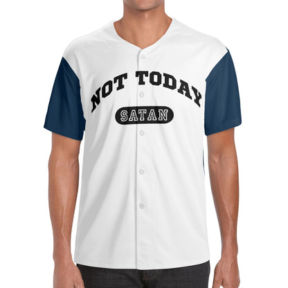 Not Today Satan Mens Christian Baseball Jersey popcustoms