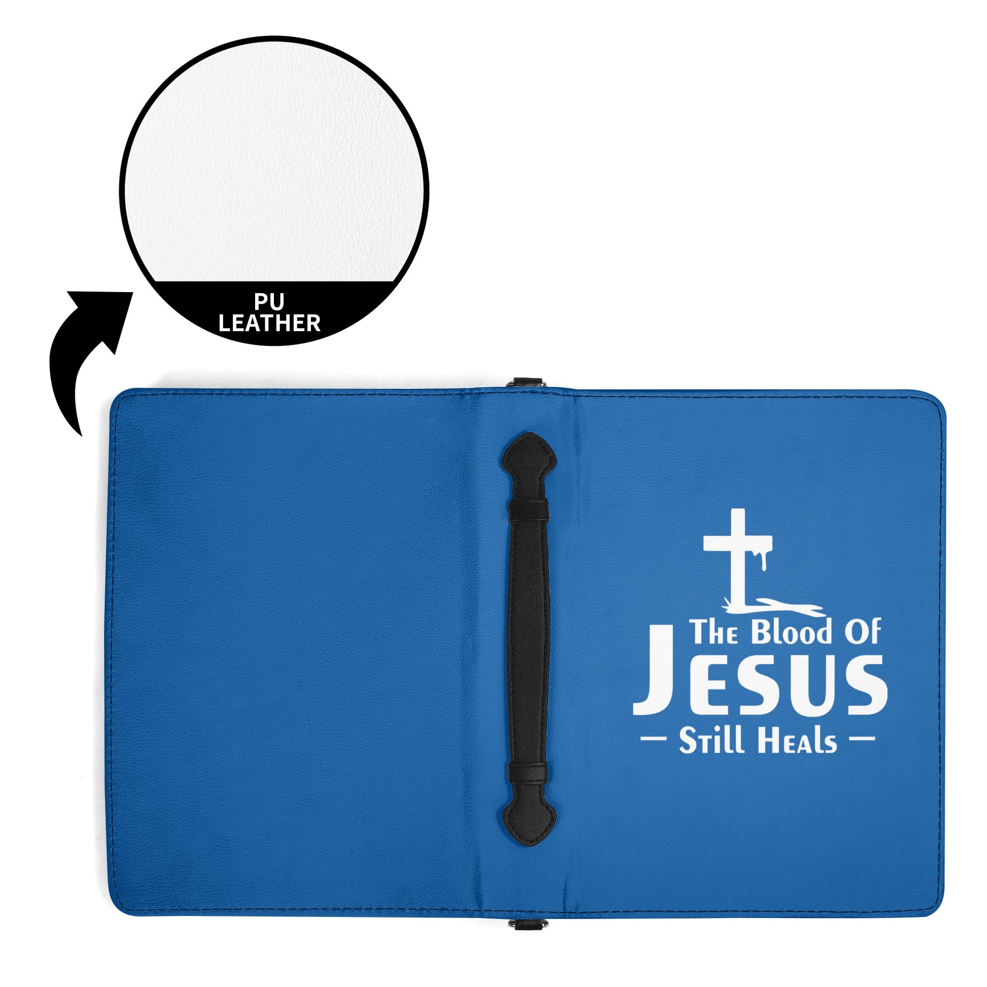 The Blood Of Jesus Still Heals PU Leather Christian Bible Cover With Pocket no Strap popcustoms