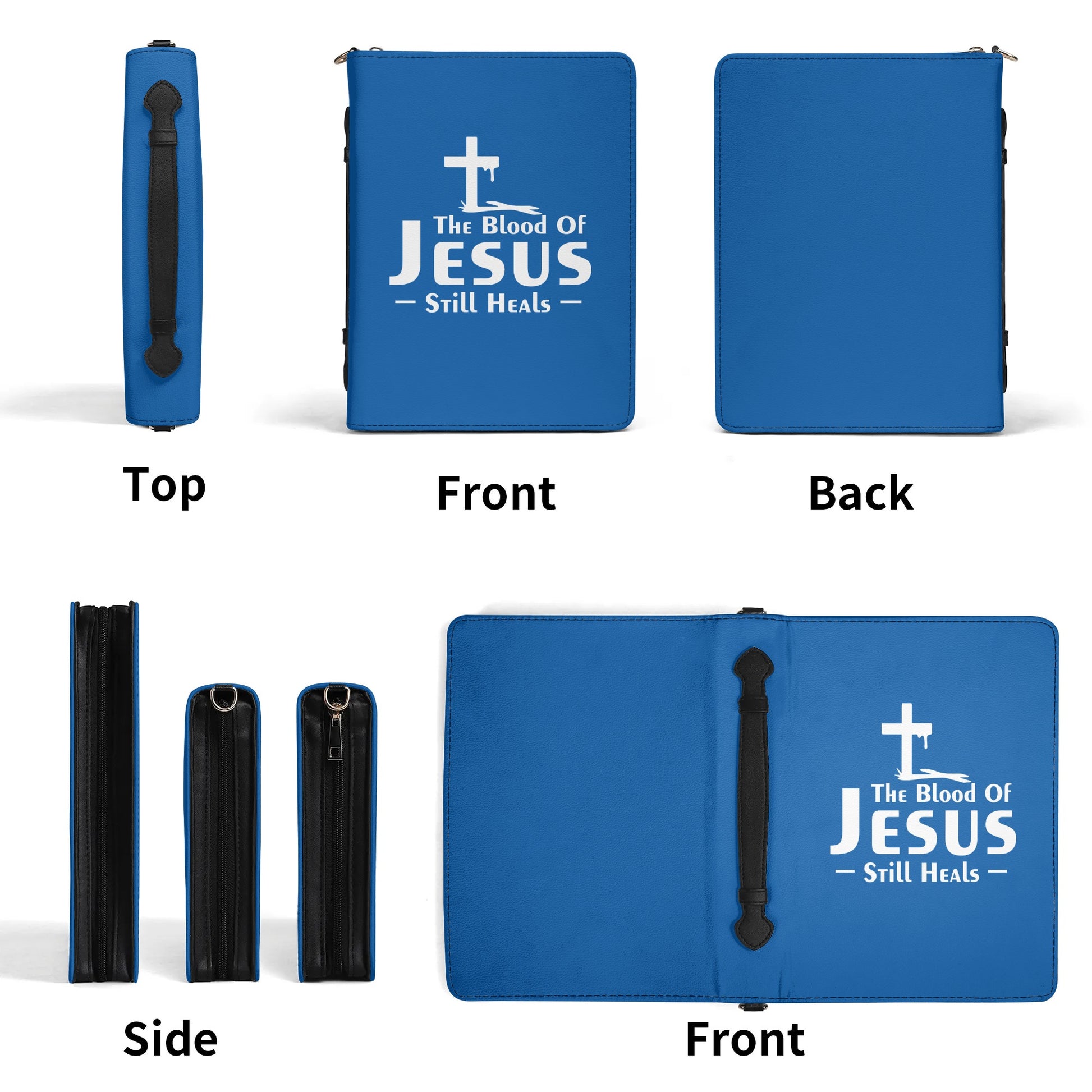 The Blood Of Jesus Still Heals PU Leather Christian Bible Cover With Pocket no Strap popcustoms