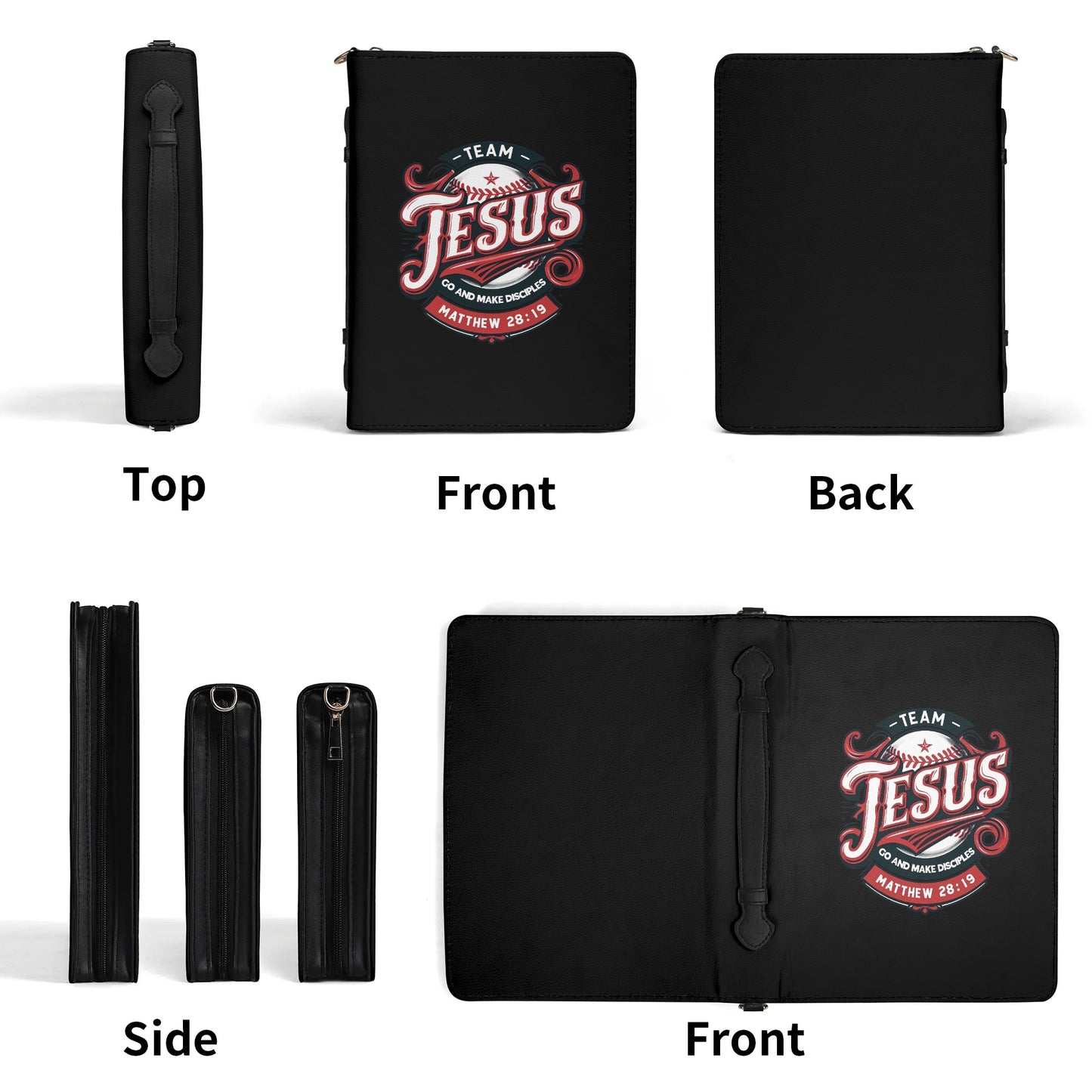 Team Jesus Go And Make Disciples PU Leather Christian Bible Cover With Pocket no Strap popcustoms