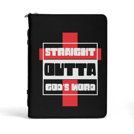 Straight Outta Gods Word PU Leather Christian Bible Cover With Pocket no Strap popcustoms