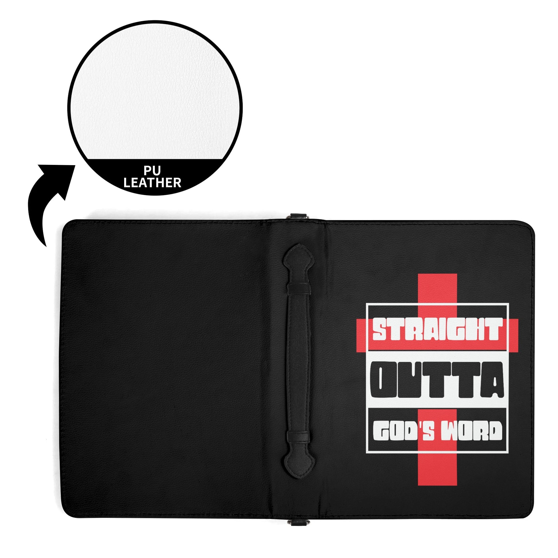 Straight Outta Gods Word PU Leather Christian Bible Cover With Pocket no Strap popcustoms