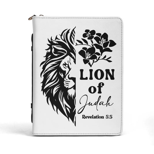 Lion Of Judah PU Leather Christian Bible Cover With Pocket no Strap popcustoms