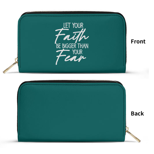 Let Your Faith Be Bigger Than Your Fear PU Leather Womens Christian Wallet popcustoms