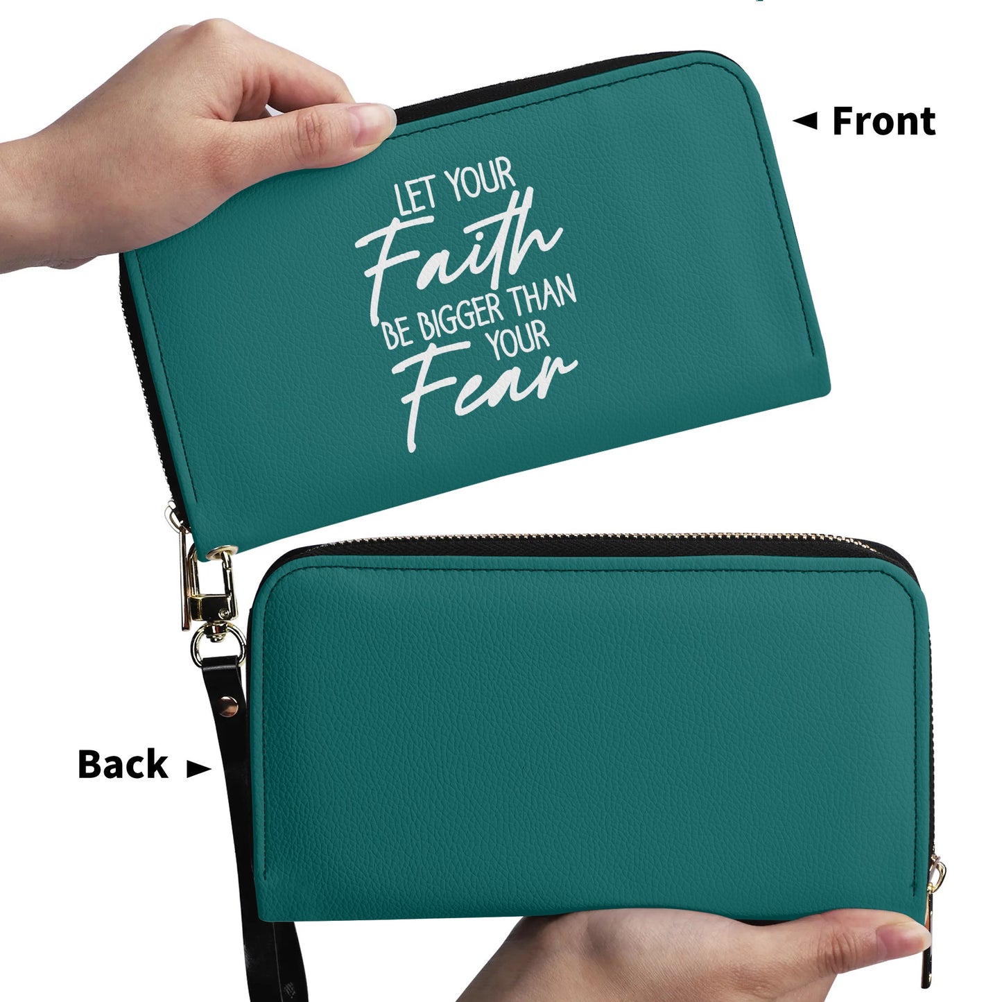 Let Your Faith Be Bigger Than Your Fear PU Leather Womens Christian Wallet popcustoms