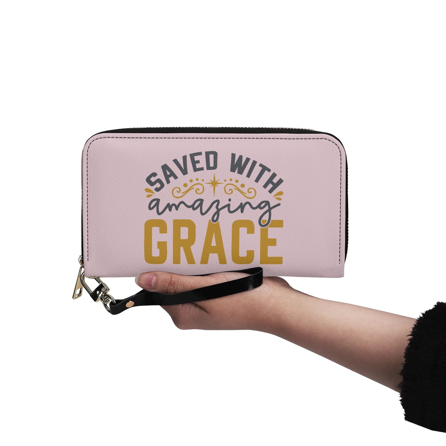 Saved With Amazing Grace PU Leather Womens Christian Wallet popcustoms