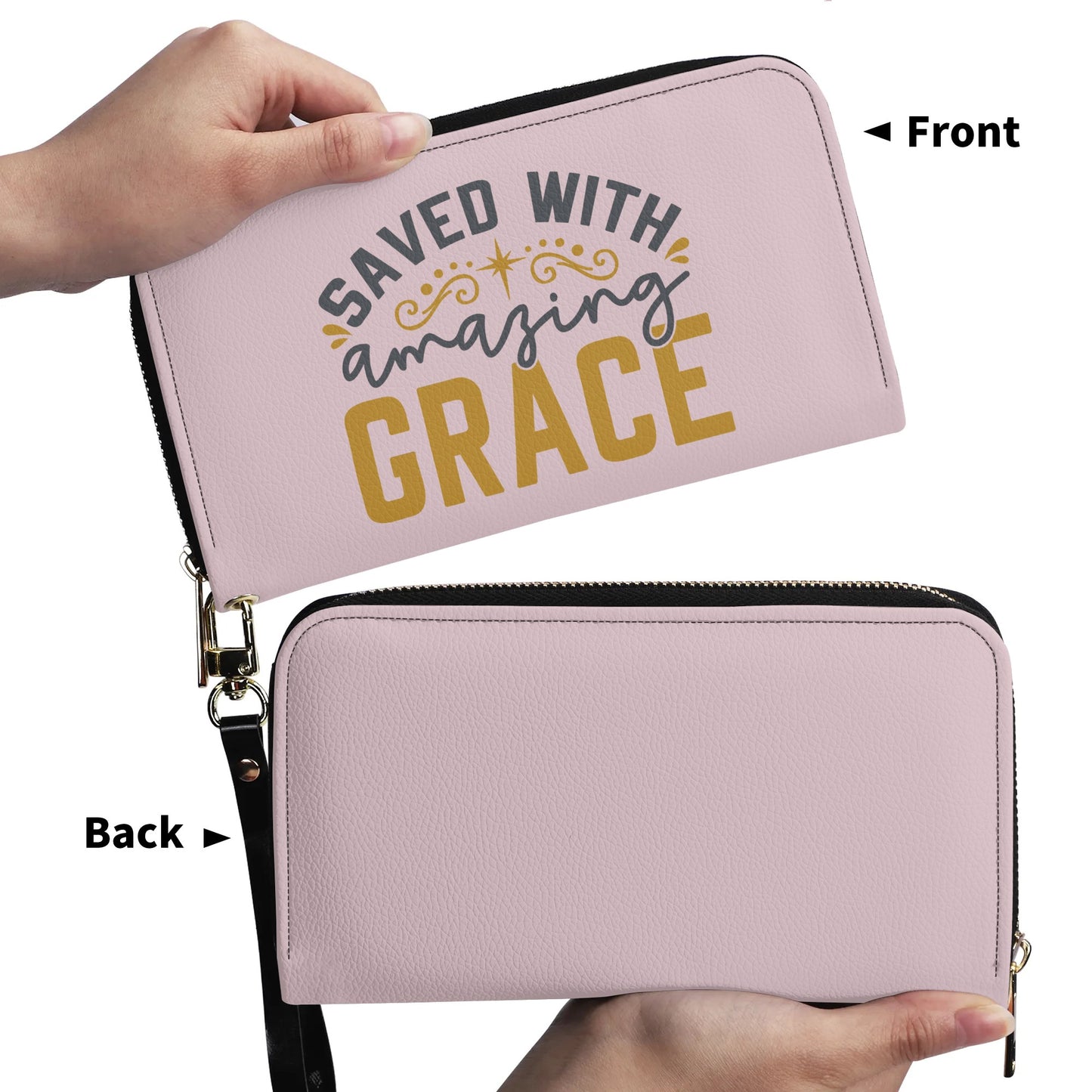 Saved With Amazing Grace PU Leather Womens Christian Wallet popcustoms
