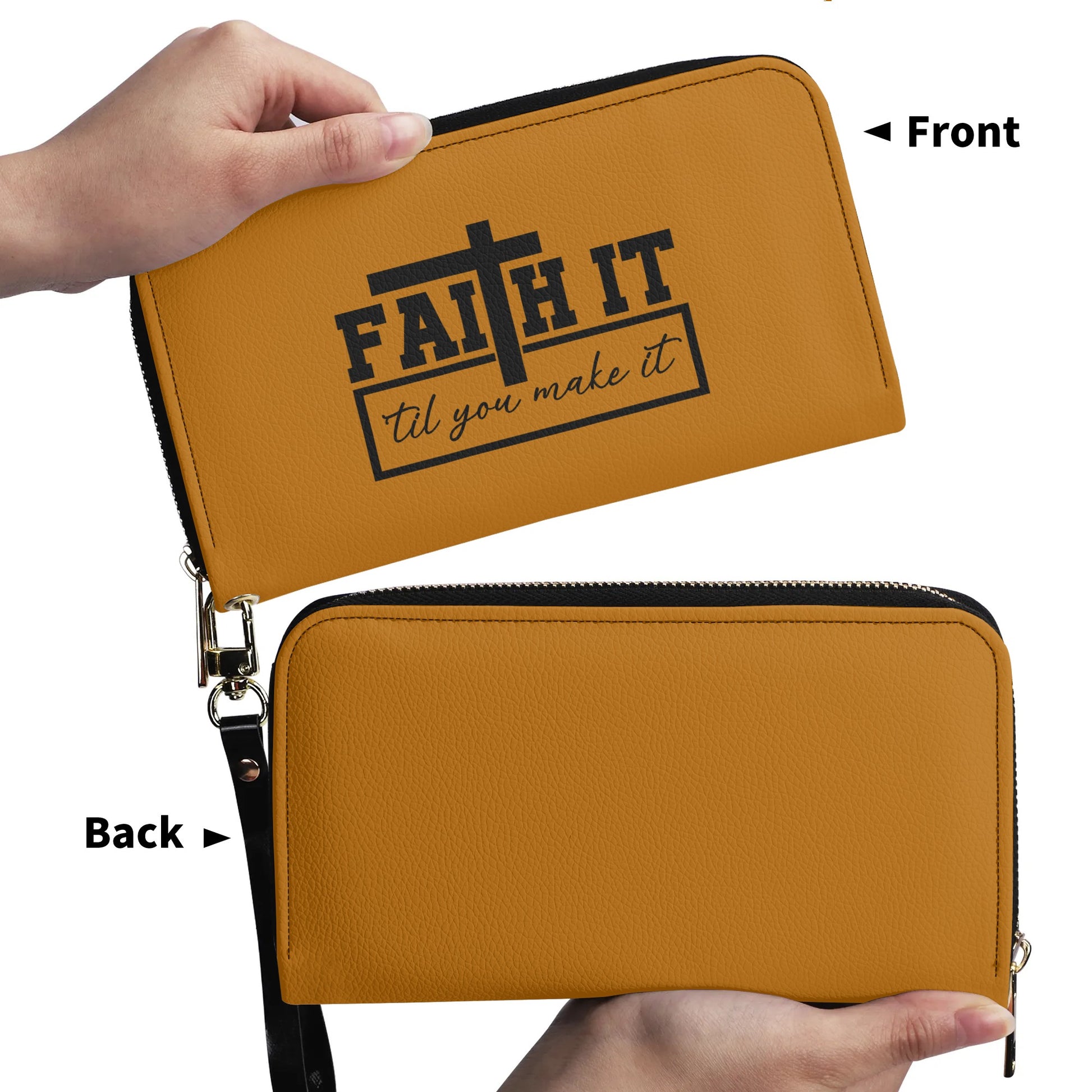 Faith It Til You Make It PU Leather Womens Christian Wallet popcustoms