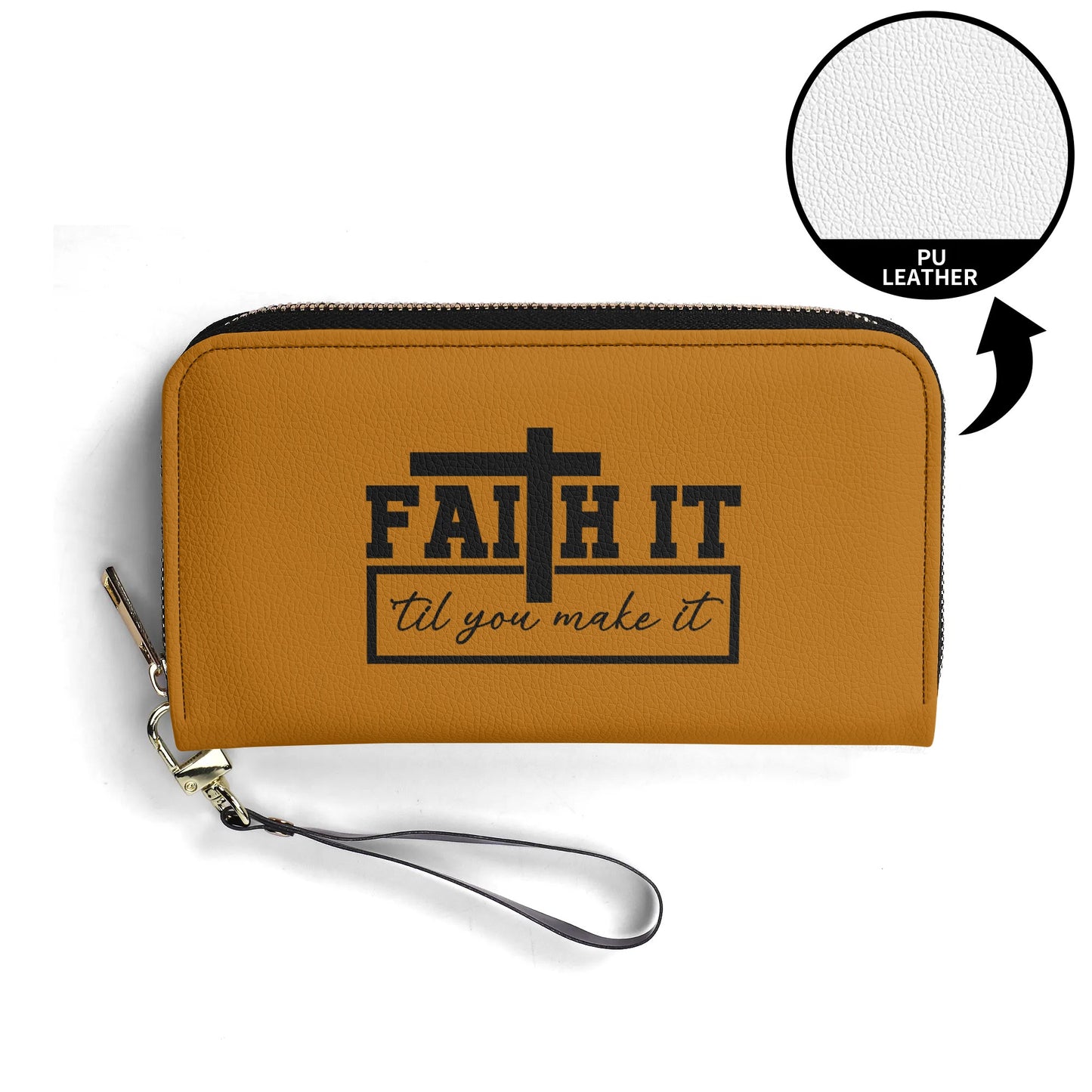 Faith It Til You Make It PU Leather Womens Christian Wallet popcustoms