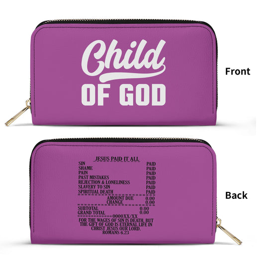 Child Of God Jesus Paid It All PU Leather Womens Christian Wallet popcustoms