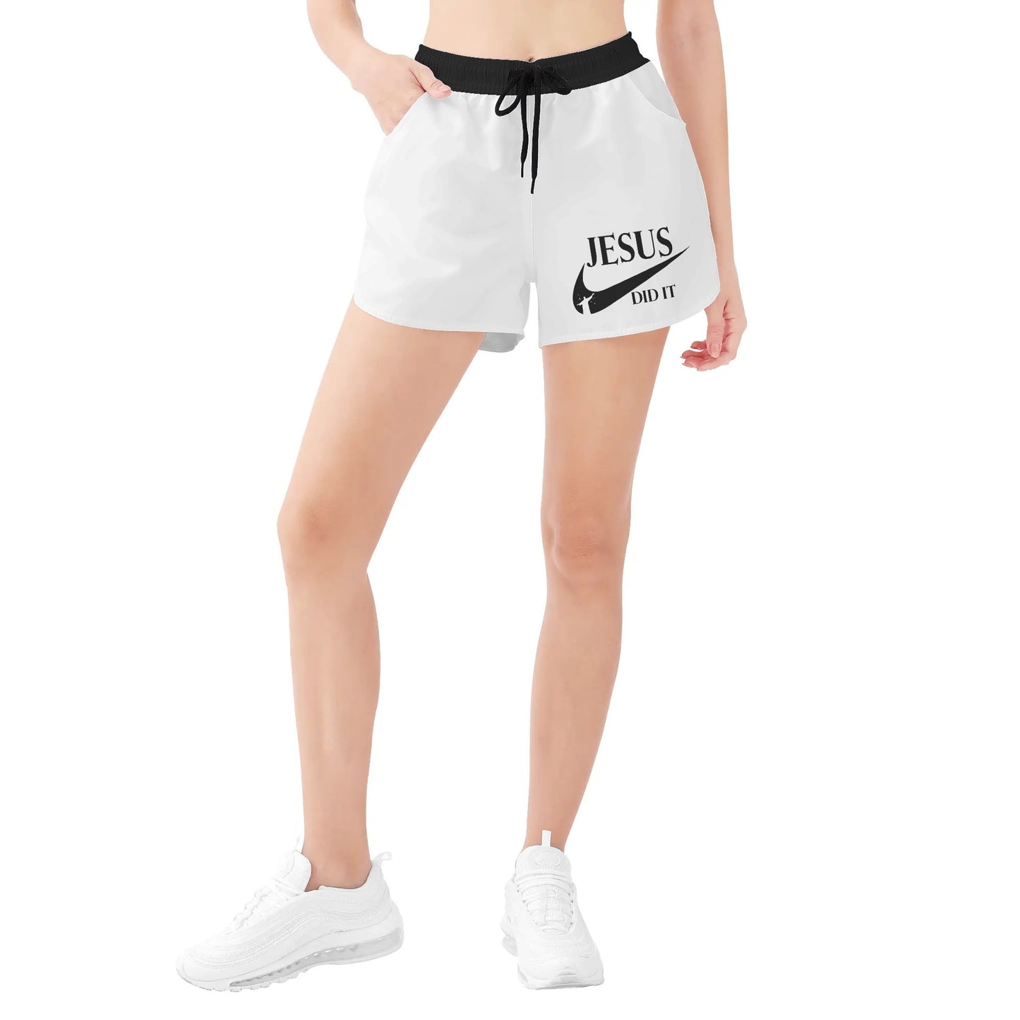 Jesus Did It (Like NIke) Womens Christian Shorts popcustoms