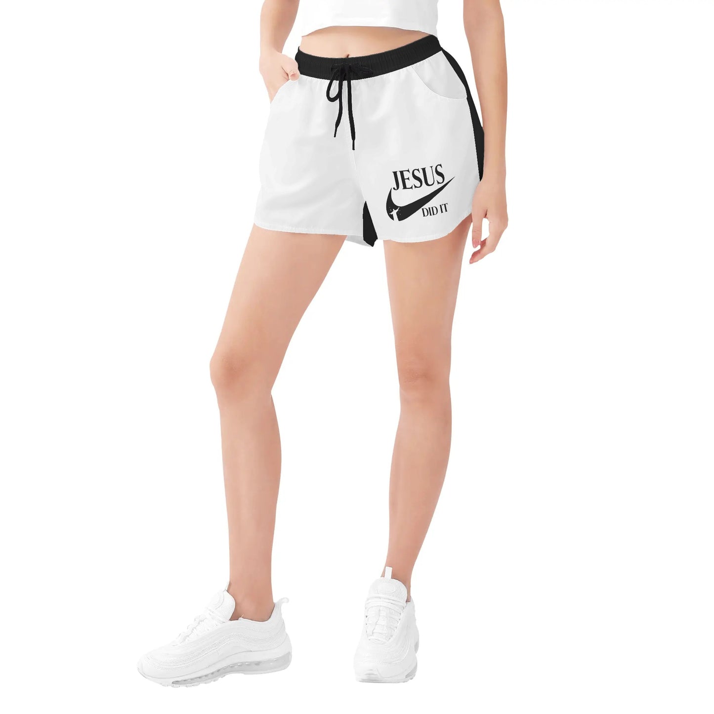 Jesus Did It (Like NIke) Womens Christian Shorts popcustoms