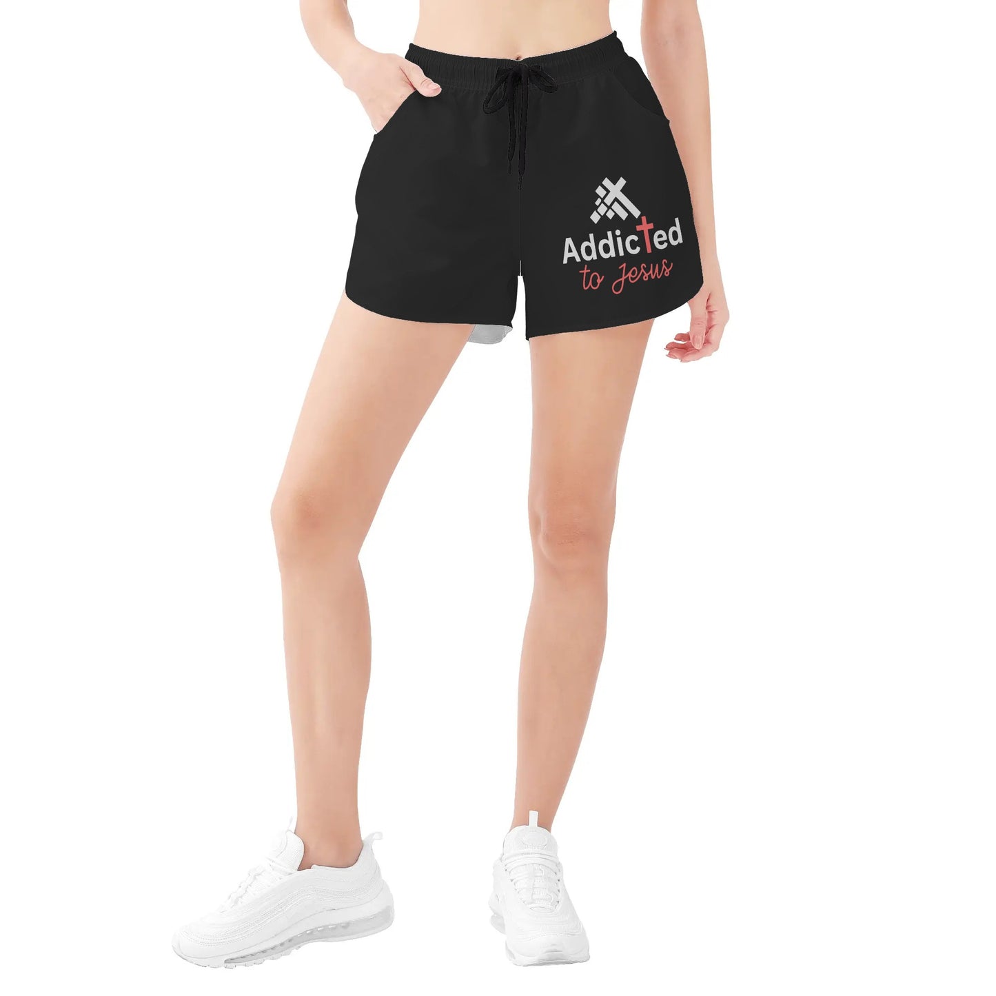 Addicted To Jesus Womens Christian Shorts popcustoms