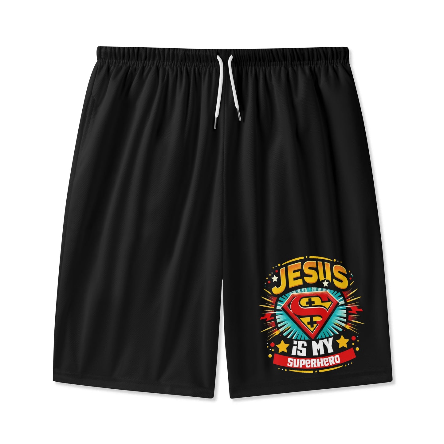 Jesus Is My Superhero Youth Christian Shorts popcustoms