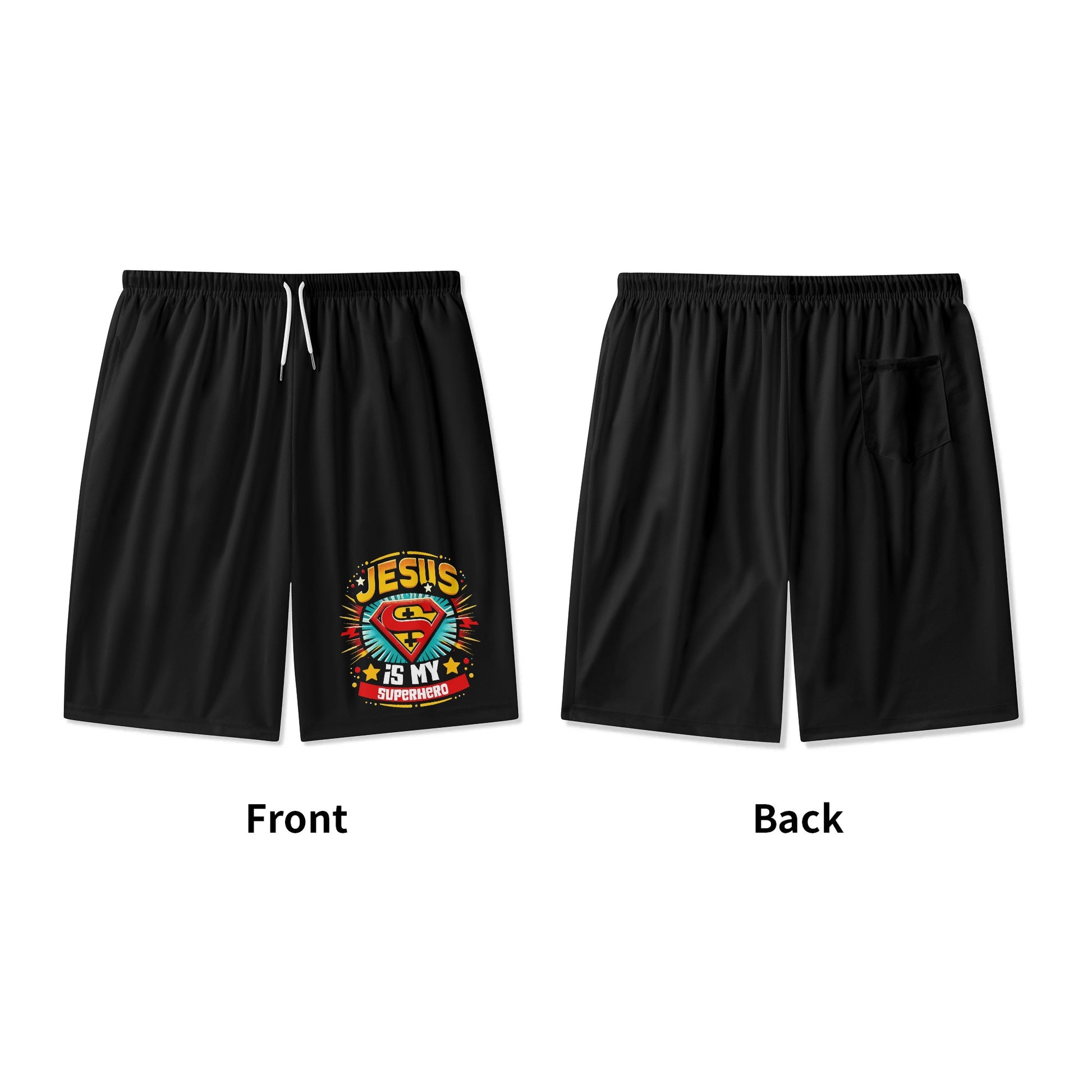 Jesus Is My Superhero Youth Christian Shorts popcustoms