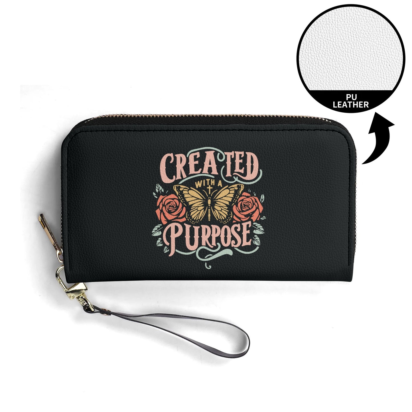 Created With A Purpose PU Leather Womens Christian Wallet popcustoms