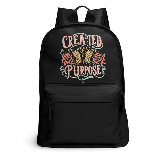 Created With A Purpose (PU) Leather School Christian Backpack popcustoms