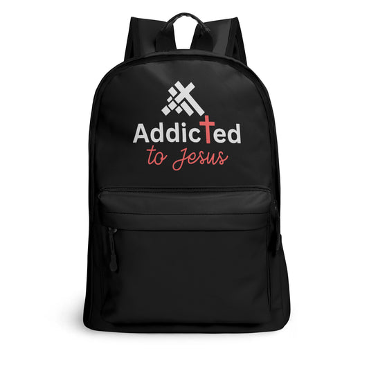 Addicted To Jesus (PU) Leather School Christian Backpack popcustoms