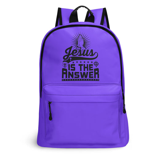 Jesus Is The Answer (PU) Leather School Christian Backpack popcustoms