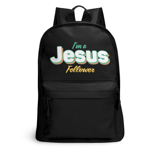 Im A Jesus Follower (PU) Leather School Christian Backpack popcustoms