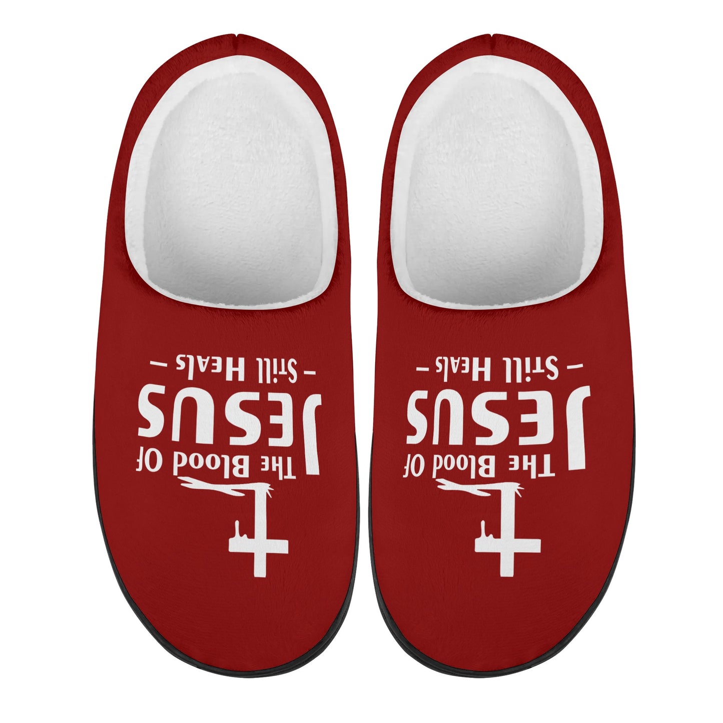 The Blood Of Jesus Still Heals Unisex Rubber Autumn Christian Slipper Room Shoes popcustoms