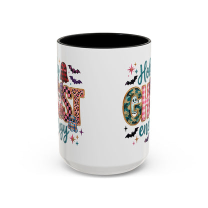 Accent Christian Coffee Mug — "Holy Ghost Energy" Halloween Cute Spooky Ceramic Mug (11/15oz)