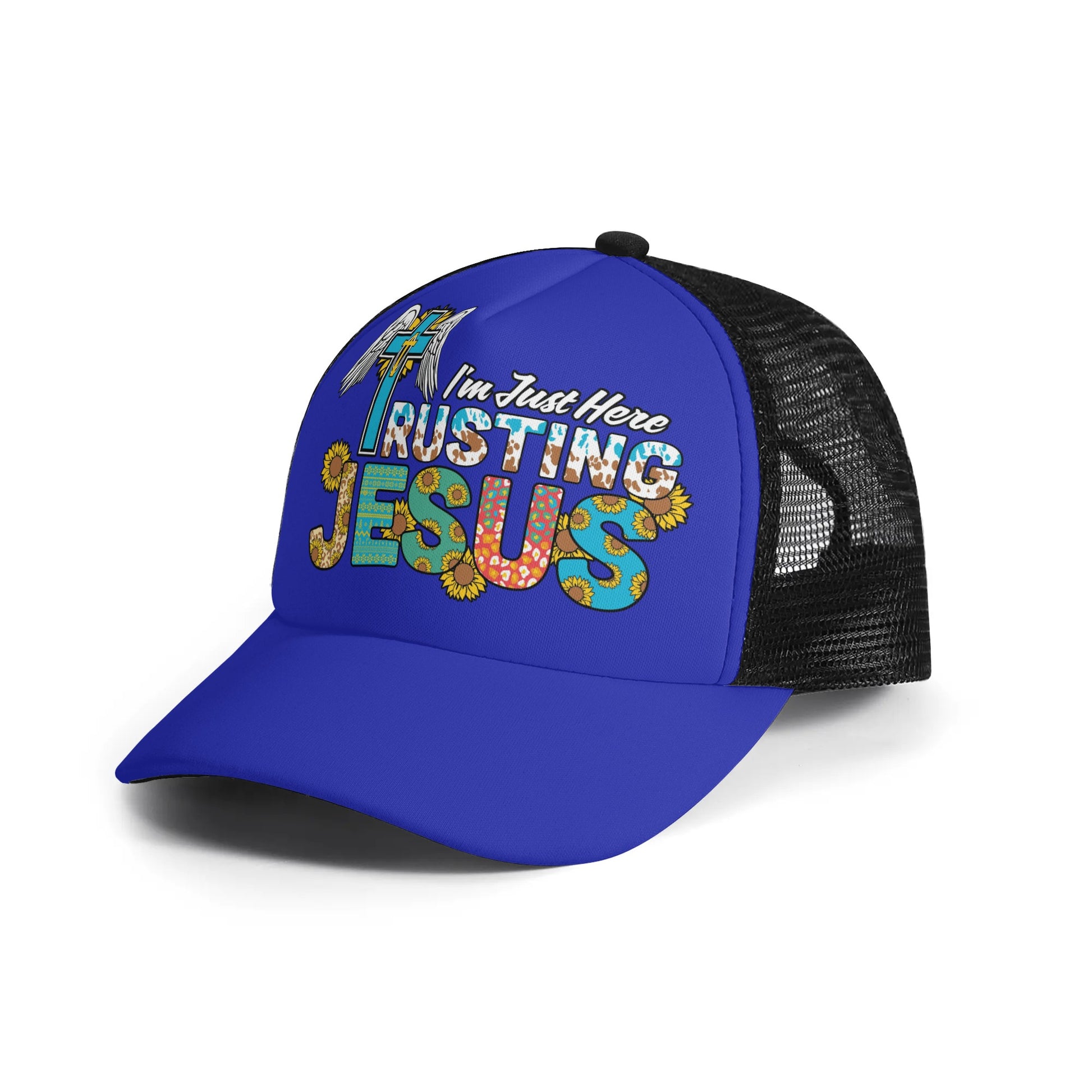 Im Just Here Trusting Jesus Christian Kids Hat popcustoms