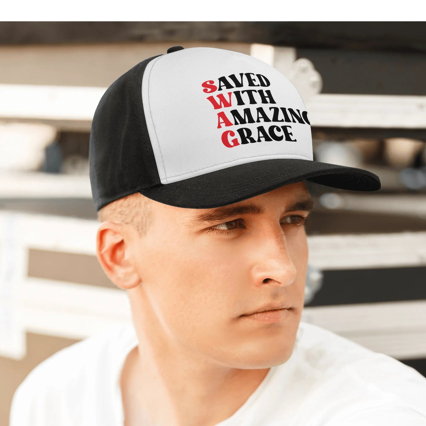 SWAG Saved With Amazing Grace Christian Hat